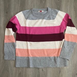 Marine Layer Cashmere Sweater - Gray, Pink, Cream, and Orange